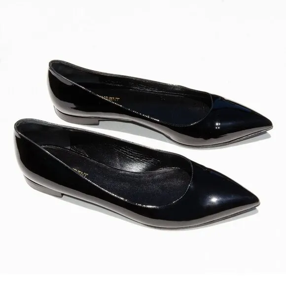 SAINT LAURENT YSL Paris 10 Patent Leather Ballerina Pointed toe flats 40 $595
