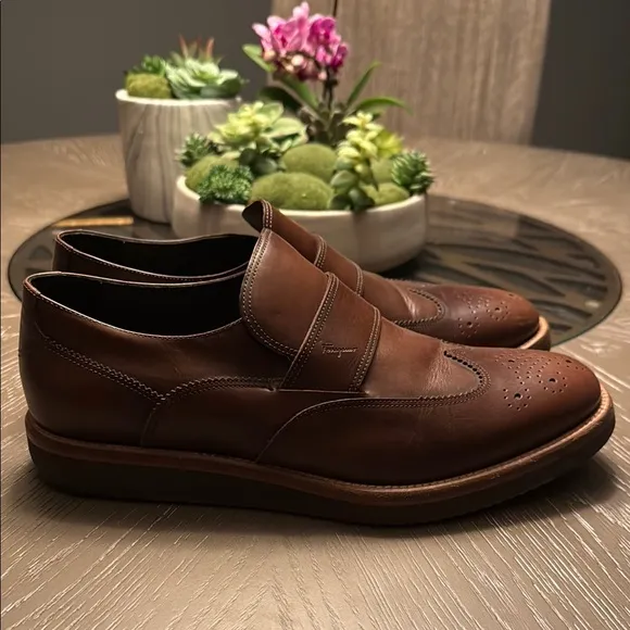Salvatore Ferragamo Brown Loafers Slip-Ons