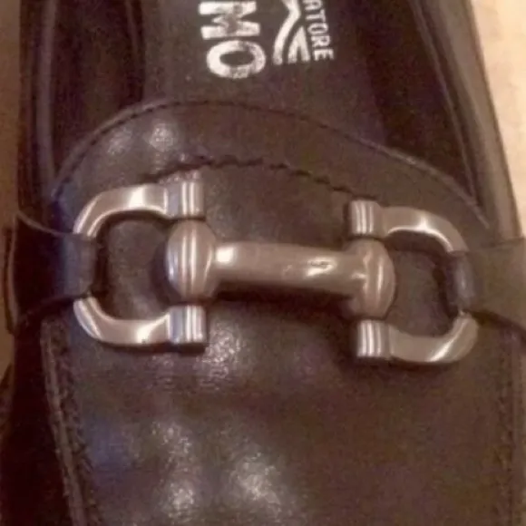 SALVATORE FERRAGAMO Leather Loafers Horse Bit NICE