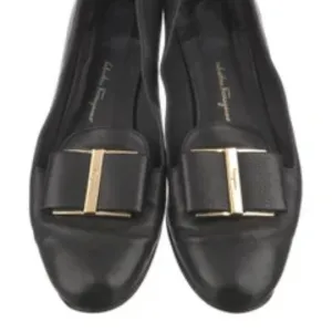 Salvatore Ferragamo Sarno Black Leather Loafers SZ 8.5 gently used. New soles