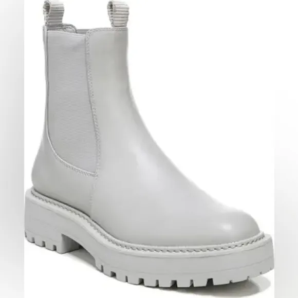 Sam Edelman Boots Laguna Chelsea Grey Leather Waterproof Size 10.5