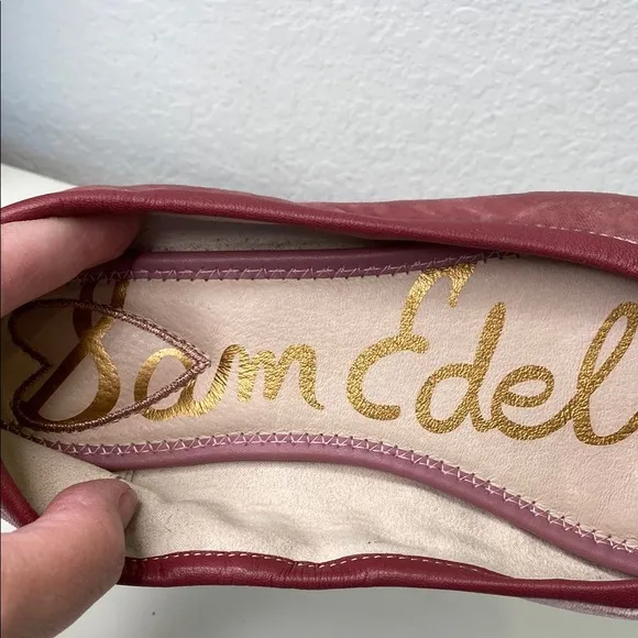 Sam Edelman Felicia Pink Velvet Ballet Flats Size 8