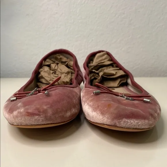 Sam Edelman Felicia Pink Velvet Ballet Flats Size 8