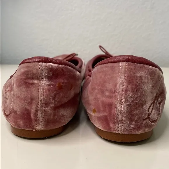 Sam Edelman Felicia Pink Velvet Ballet Flats Size 8