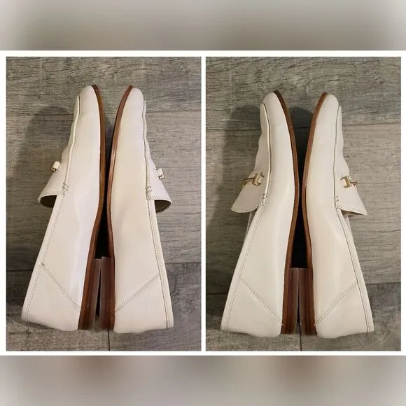 Sam Edelman Lior White Leather Classic Loafers 9.5