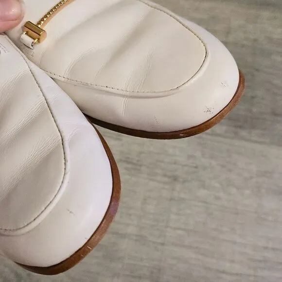 Sam Edelman Lior White Leather Classic Loafers 9.5