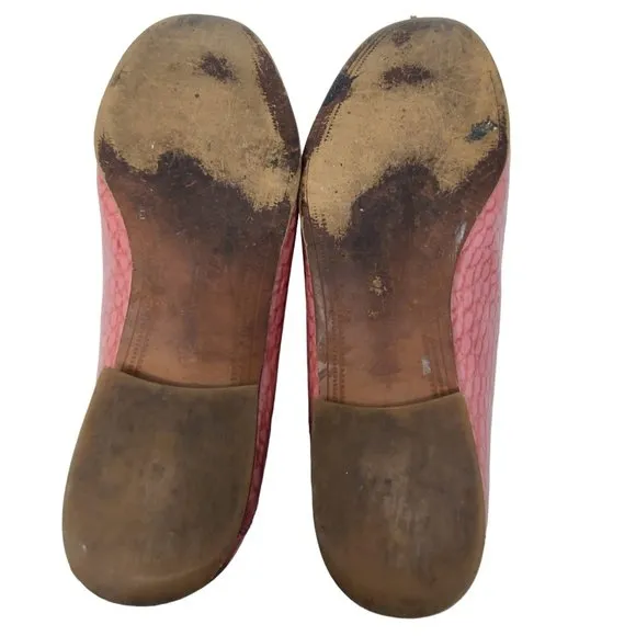 SAM EDELMAN Loraine Croc Embossed Horse Bit Loafers In Pink Rose Women's 6.5M