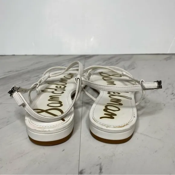 Sam Edelman Teale White Leather Strappy Sandal 8 1/2 M
