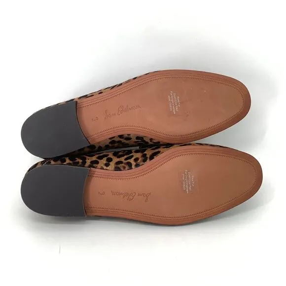Sam Edelman Womens 9M Tan Leopard Brahma Hair Loraine Bit Loafers Slip On T4-1
