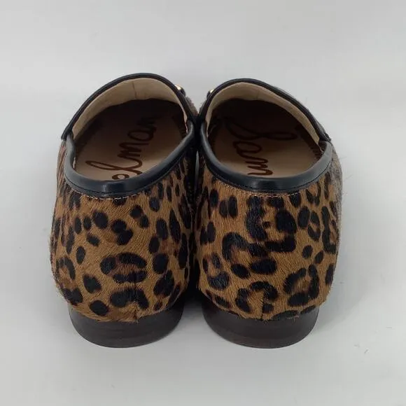 Sam Edelman Womens 9M Tan Leopard Brahma Hair Loraine Bit Loafers Slip On T4-1