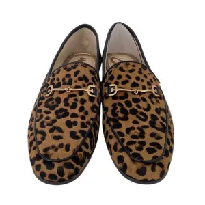 Sam Edelman Womens 9M Tan Leopard Brahma Hair Loraine Bit Loafers Slip On T4-1