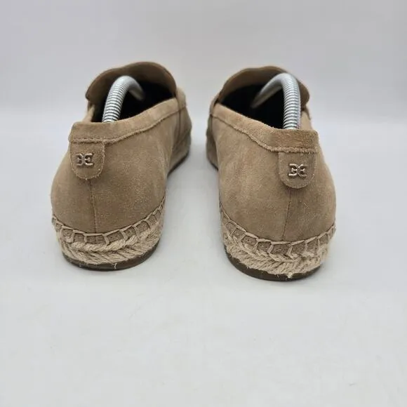 Sam Edelman Women's Kai Suede Espadrille Flat Loafers Casual Beige Size 7.5M