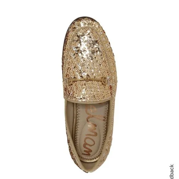 Sam Edelman Loraine Gold Loafers womens size 7.5