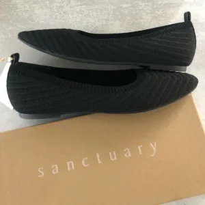 SANCTUARY Social Smart Creation Knit Ballet Flats, Black 8 New In Box!