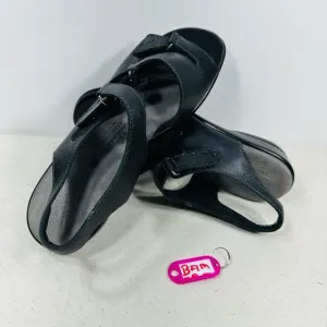 SAS Black Leather Strappy Sandals Women's 9 N