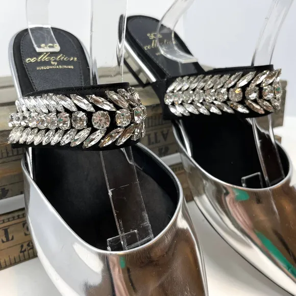 SCB Collection by Suecomma Bonnie Crystal Embellished Mules