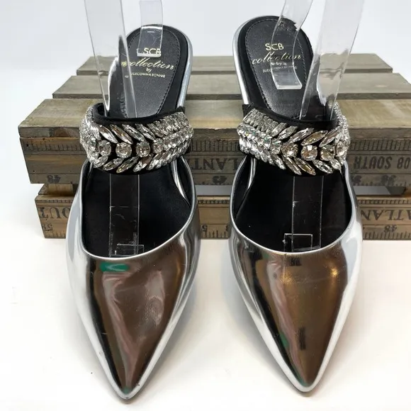 SCB Collection by Suecomma Bonnie Crystal Embellished Mules