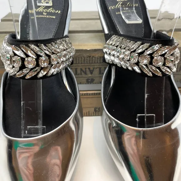 SCB Collection by Suecomma Bonnie Crystal Embellished Mules
