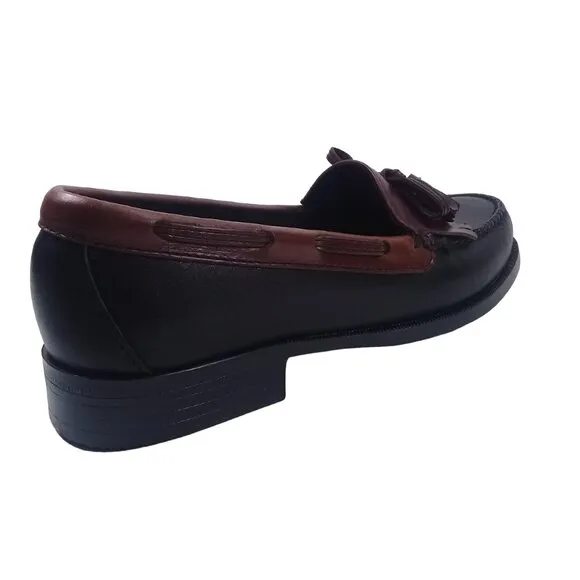 Sebago Women's NEW Kiltie Tassel Black/Brown Moc Loafers Leather 9N