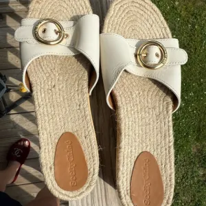 See By Chloe Gold and White Espadrille Shoes