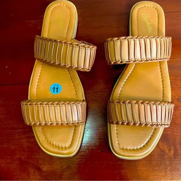 Seychelles Meantime  Brown Tan Leather Sandal Summer Flat  Sandals Size 11