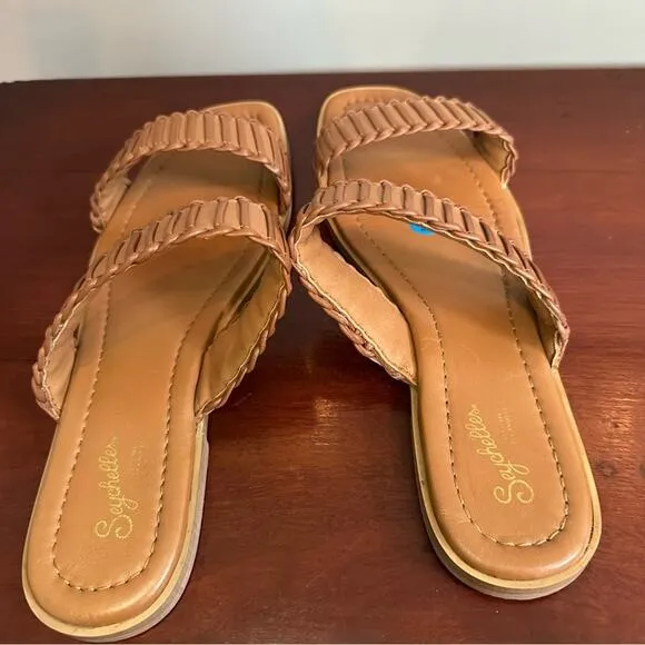 Seychelles Meantime  Brown Tan Leather Sandal Summer Flat  Sandals Size 11
