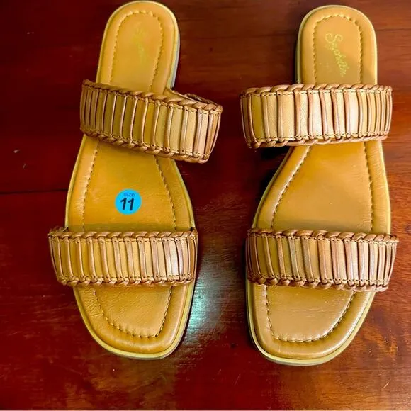 Seychelles Meantime  Brown Tan Leather Sandal Summer Flat  Sandals Size 11