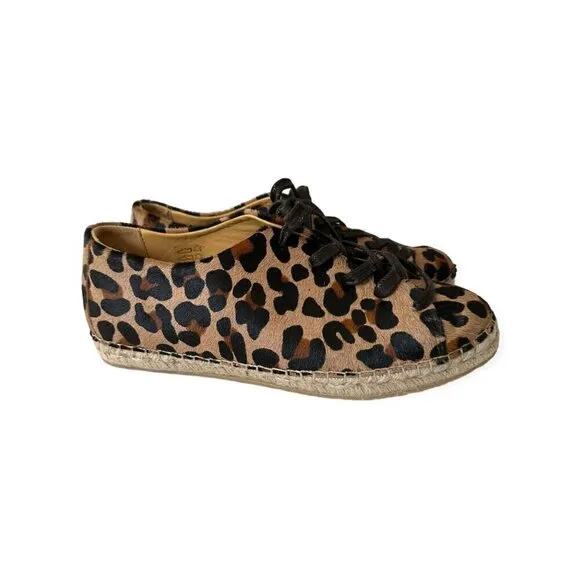Sezane Julie Espadrilles Sneakers in animal print pony hair  Size 38EU/FR
