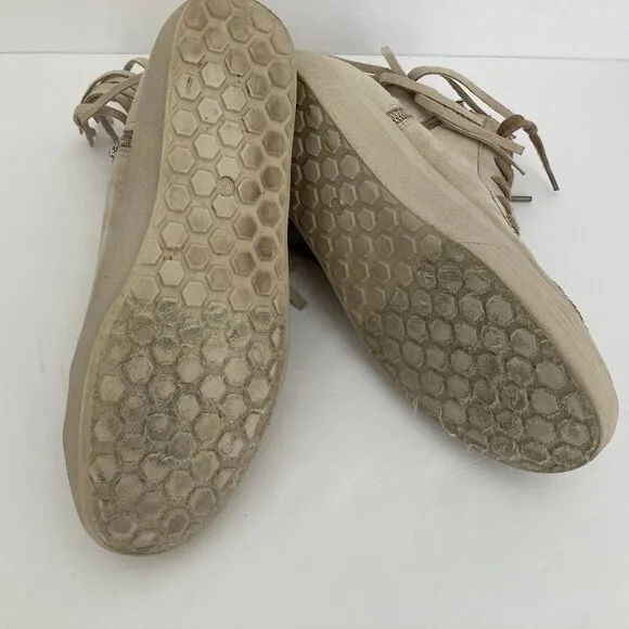 ShuShop Ruth High Top Fringe Zipper Lace Up Grey Suede Sneaker 8.5