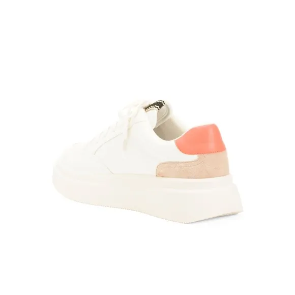 Shushop Skylar Leather Retro Sneakers Coral &amp; White Women’s Size 6.5 NEW