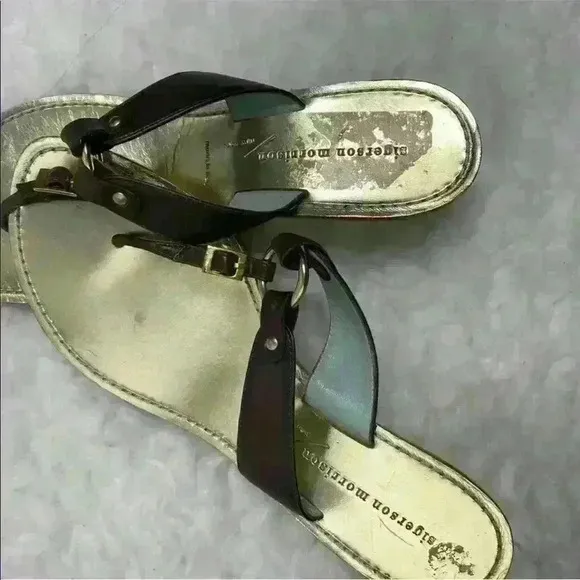 Sigerson morrison brown leather kitten heel sandal