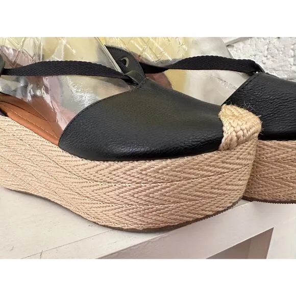 Silvia Cobos Espadrilles Lace Up Black EUC sz 38 = US 7.5