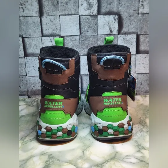 Skechers Black and Brown Rain &amp; Snow Boots with Insulated Design