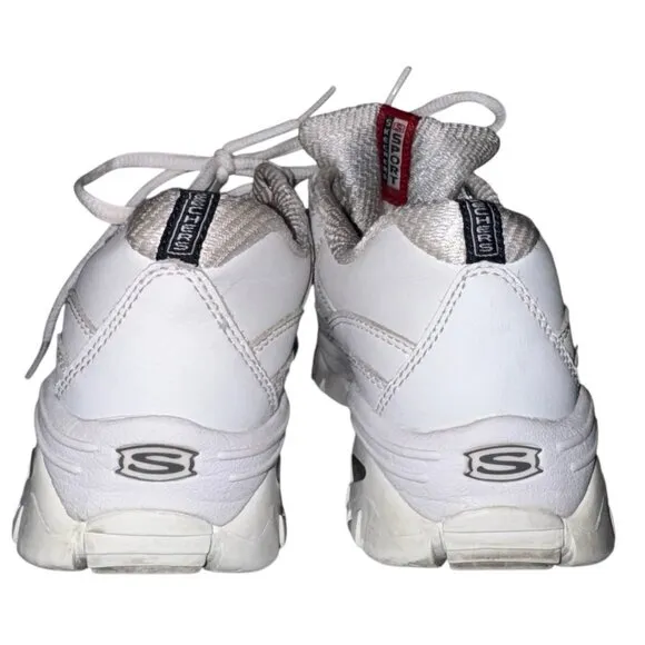 Skechers Sport Energy Retro Chunky Sneakers 6.5 White 2250 Minimalist Tennis Y2K