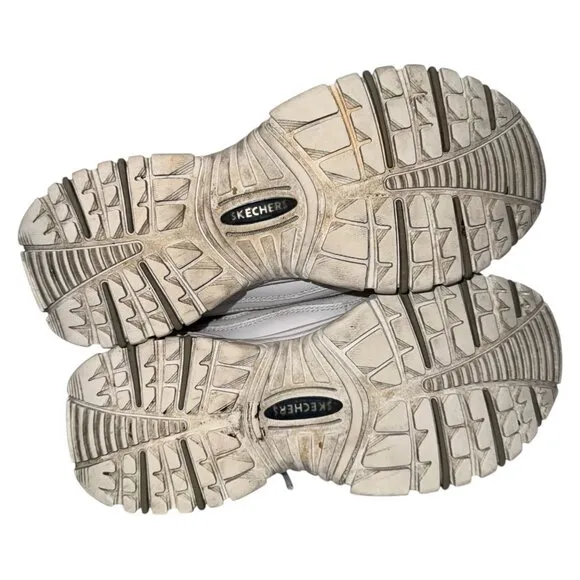 Skechers Sport Energy Retro Chunky Sneakers 6.5 White 2250 Minimalist Tennis Y2K