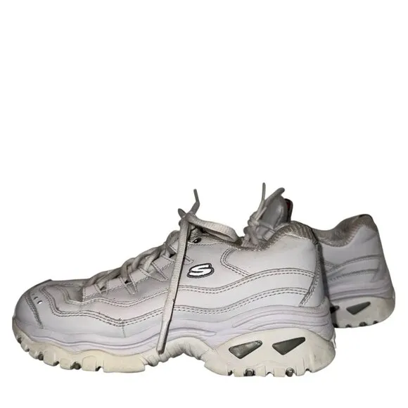 Skechers Sport Energy Retro Chunky Sneakers 6.5 White 2250 Minimalist Tennis Y2K