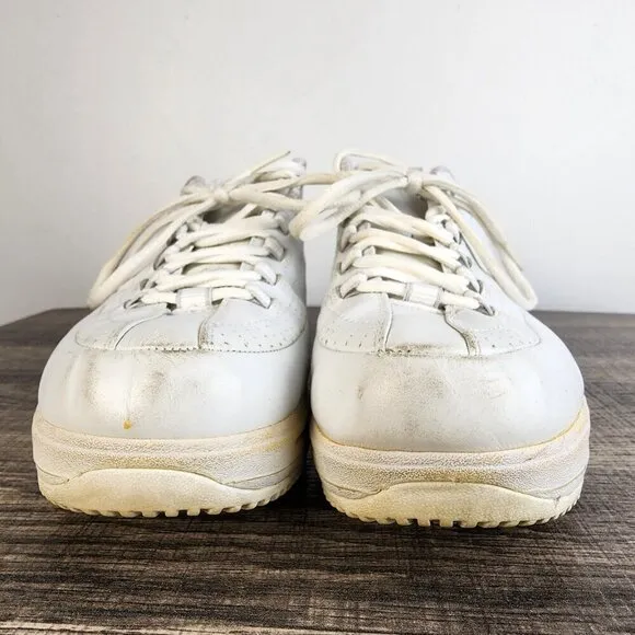 Skechers White Shape-Up Leather Sneakers Size 7.5 Y2K Retro Chunky Preppy Summer