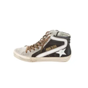 Slide Hi Top Sneaker in Black Nabuk