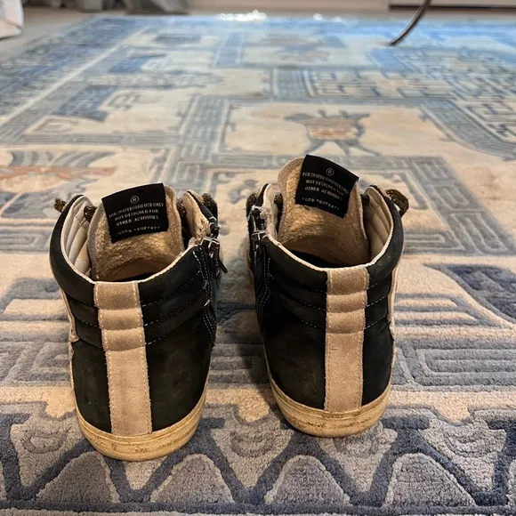 Slide Hi Top Sneaker in Black Nabuk