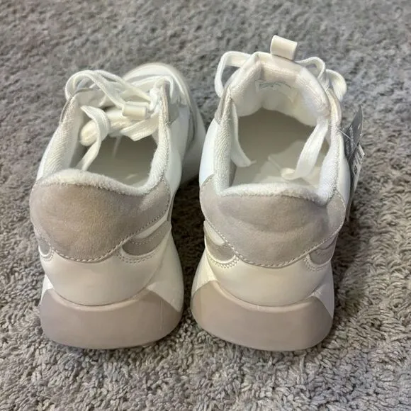 SM New York Liv Chunky White Tan Sneakers Size 7.5 Trendy Platform Steve Madden