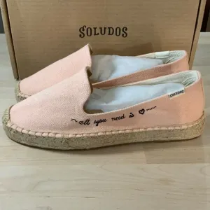 Soludos All You Need Pink Espadrille NIB Jute Slip On Shoes Size 8.5
