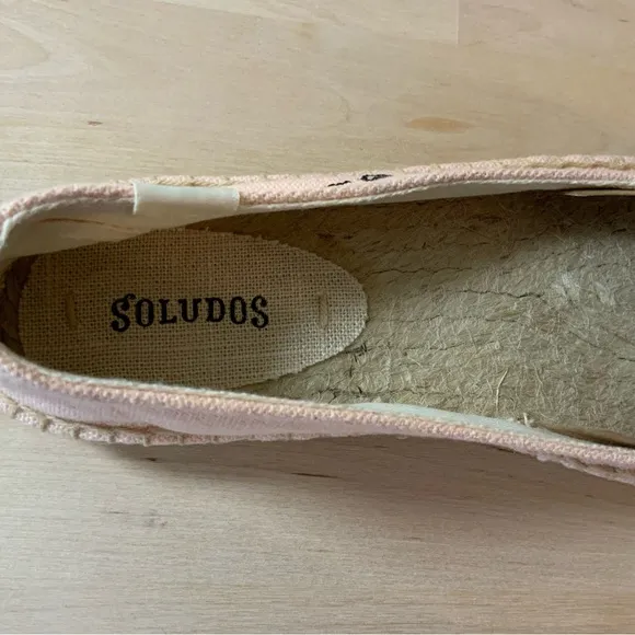 Soludos All You Need Pink Espadrille NIB Jute Slip On Shoes Size 8.5