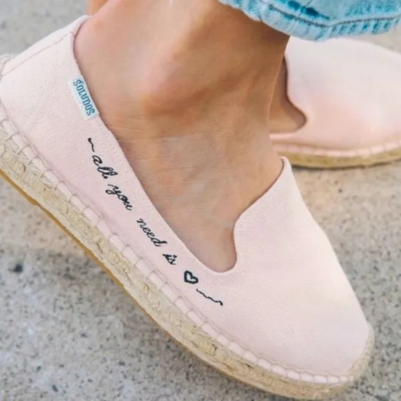Soludos All You Need Pink Espadrille NIB Jute Slip On Shoes Size 8.5