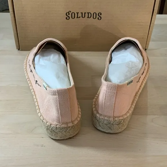 Soludos All You Need Pink Espadrille NIB Jute Slip On Shoes Size 8.5