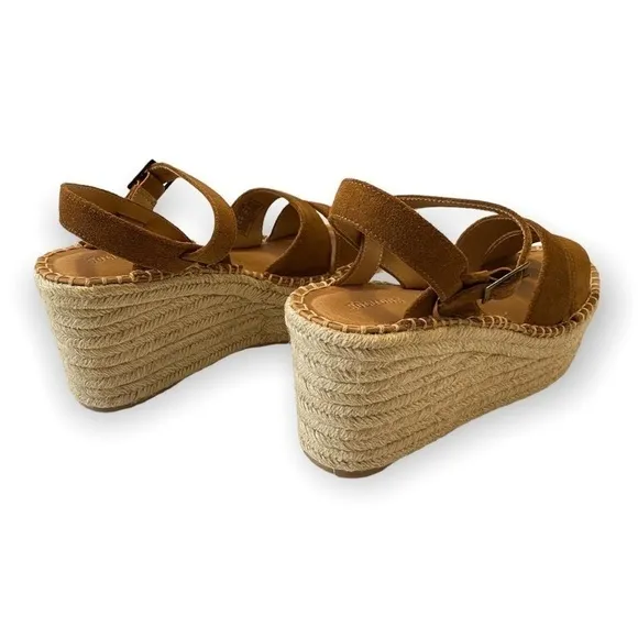 Soludos Espadrilles Wedge Sandals Brown Suede, Size 8.5, NWT