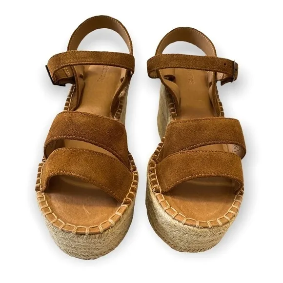 Soludos Espadrilles Wedge Sandals Brown Suede, Size 8.5, NWT