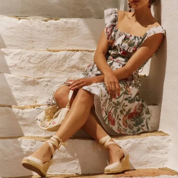 SOLUDOS Lyon Lace Up Espadrilles Wedges