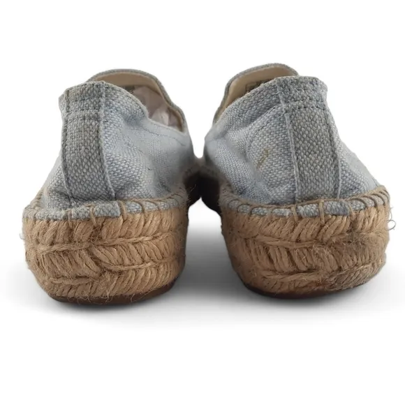 SOLUDOS Smoking Slipper Platform Gray Espadrille Sandals Organic Flatform 6.5