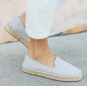 SOLUDOS Smoking Slipper Platform Gray Espadrille Sandals Organic Flatform 6.5