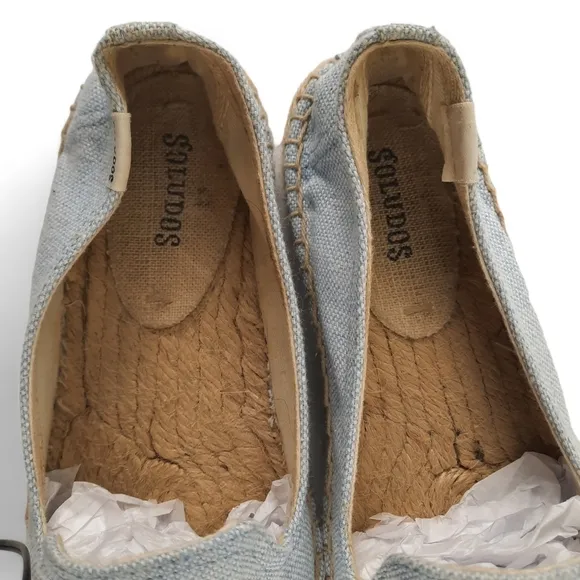 SOLUDOS Smoking Slipper Platform Gray Espadrille Sandals Organic Flatform 6.5